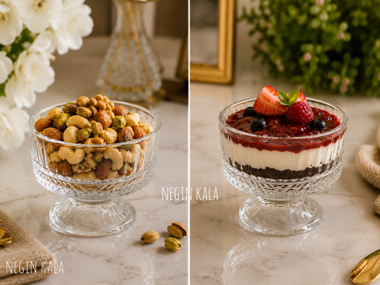 بستنی خوری پایه کوتاه برند DELI GLASS